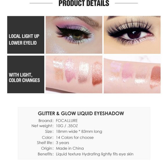 Focallure Makeup Focallure Glitter Liquid Eyeshadow Poshmark